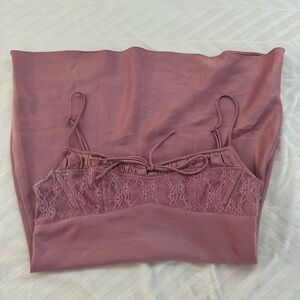 UO Satin & Lace Mini Slip Dress